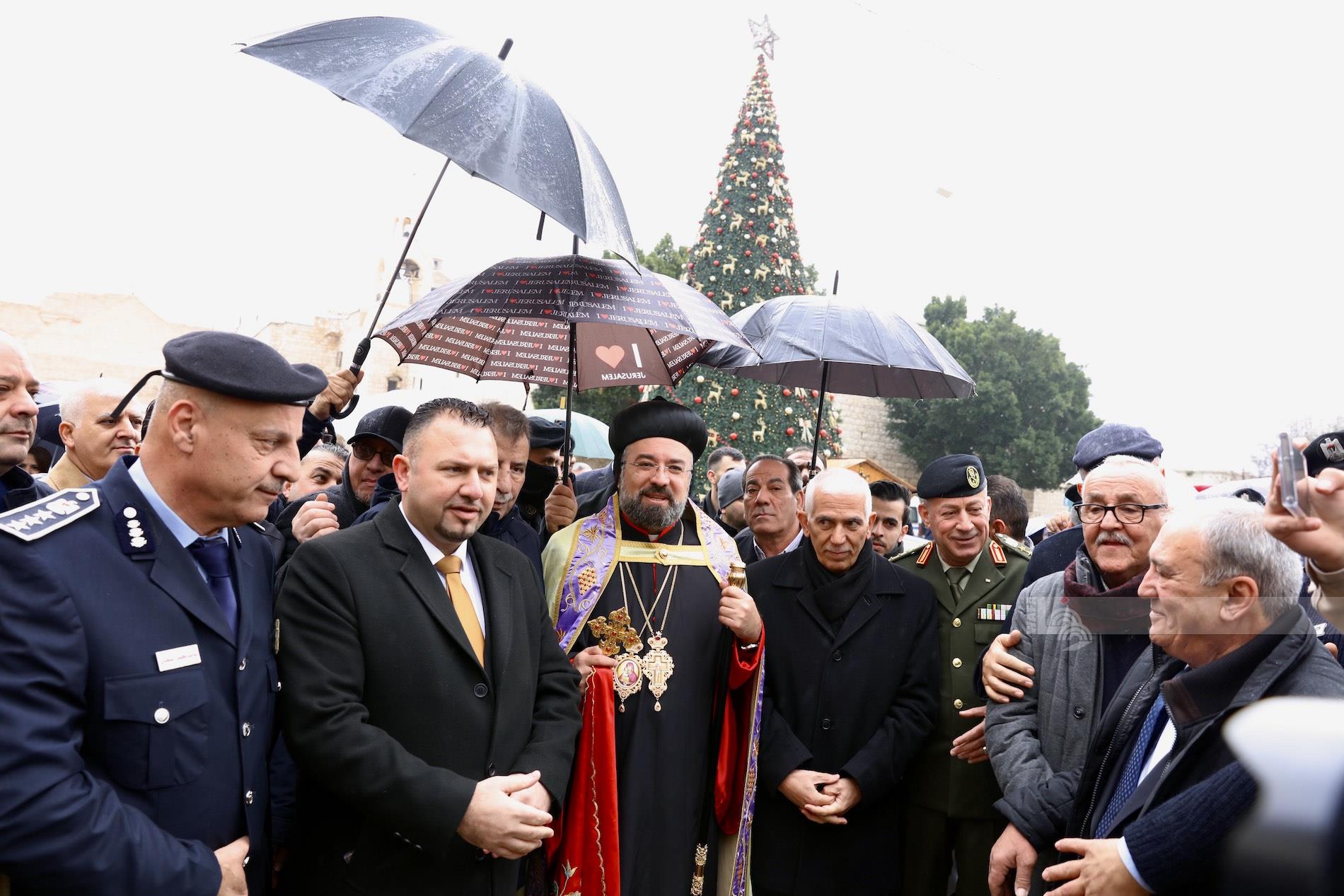 وصول موكب النائب البطريركي للسريان الأرثوذكس المطران مار انتيموس جاك يعقوب إلى بيت لحم (عدسة: أحمد مزهر/وفا)